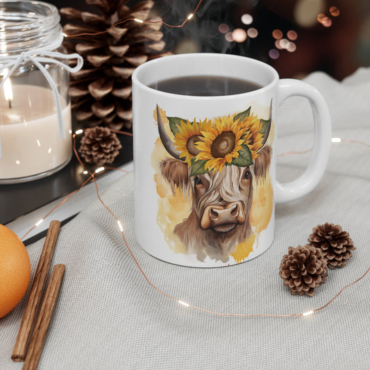 Sunflower Highlander Cow *CW120 Coffee Mug