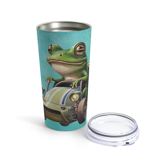Frog Driving Sports Car *Insulated Steel Body Tumbler Cup (20oz)