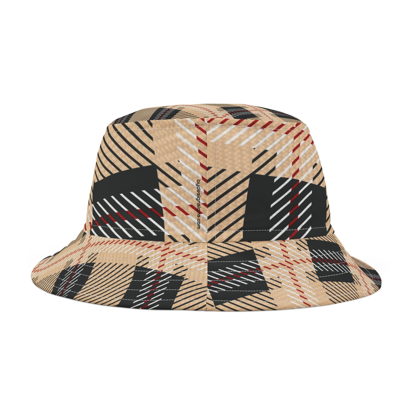 Scottish Plaid Tan-Black-Red/White Bucket Hat