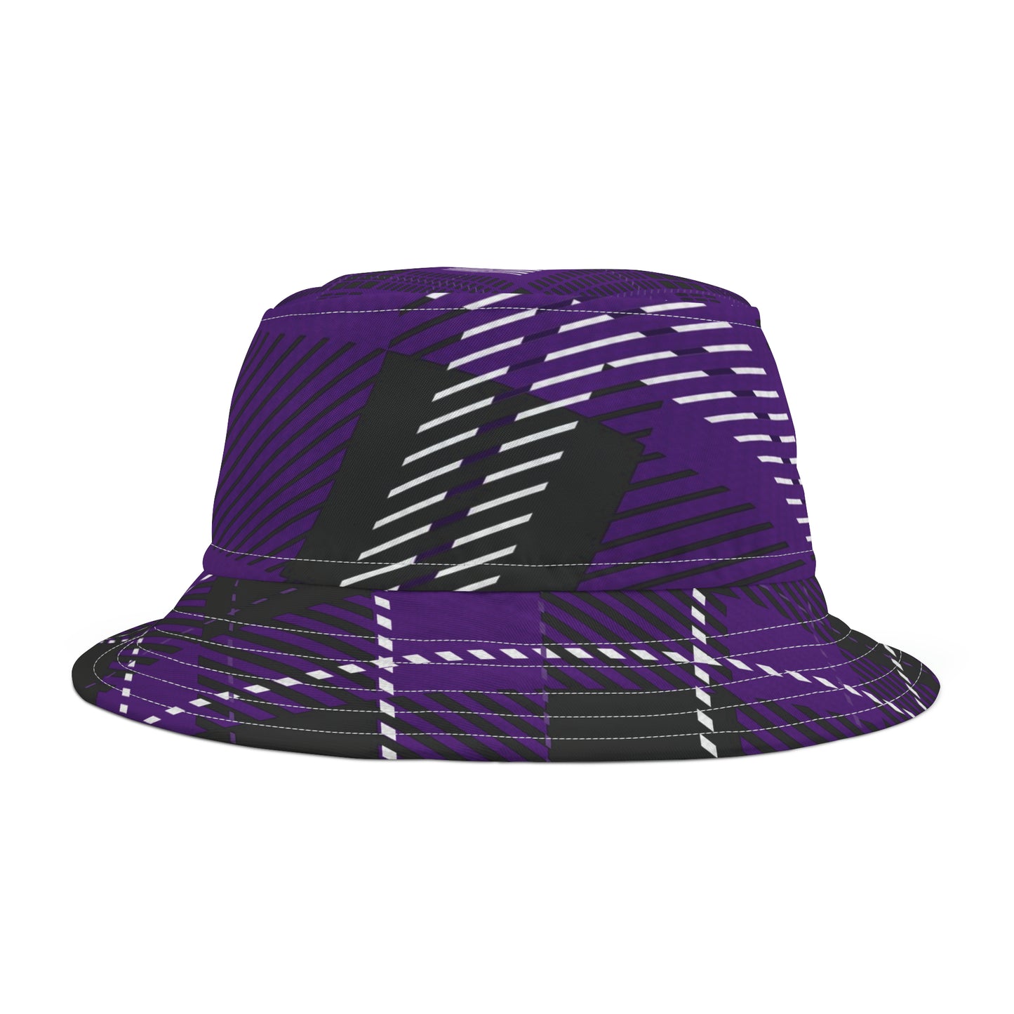 Scottish Plaid *Purple-White-Black Bucket Hat