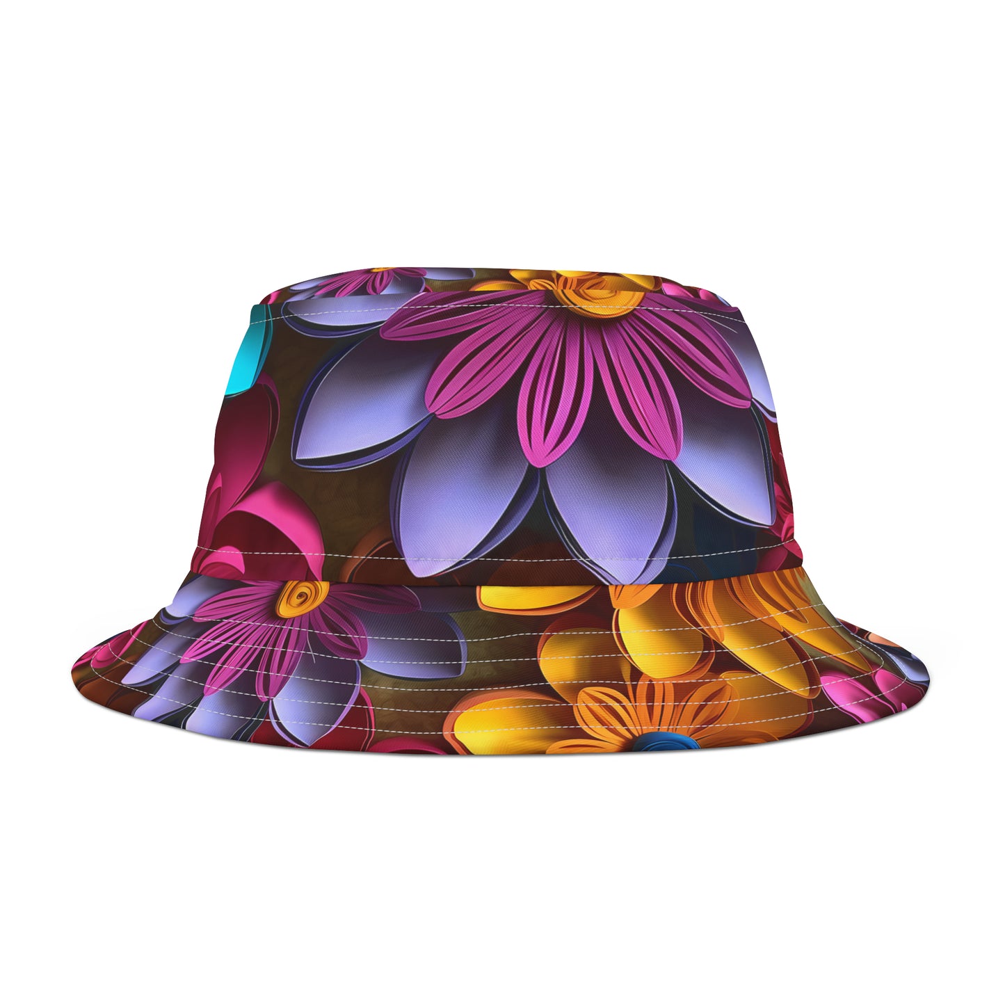 Brite Color Flowers Bucket Hat