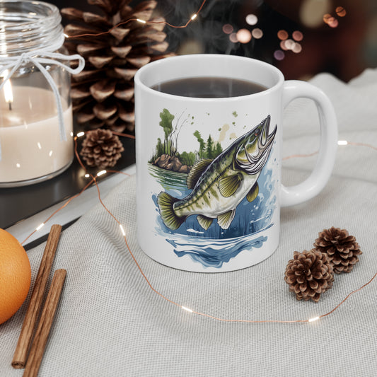 Bass Jumping Out Of The Water *Coffee Mug