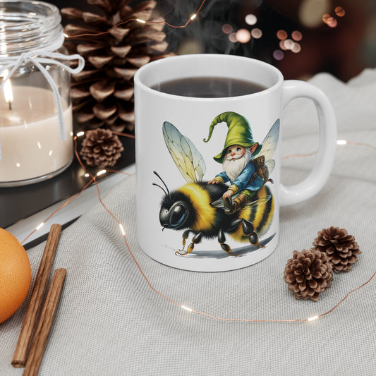 Honey Bee Riding Gnome *G128 Coffee Mug