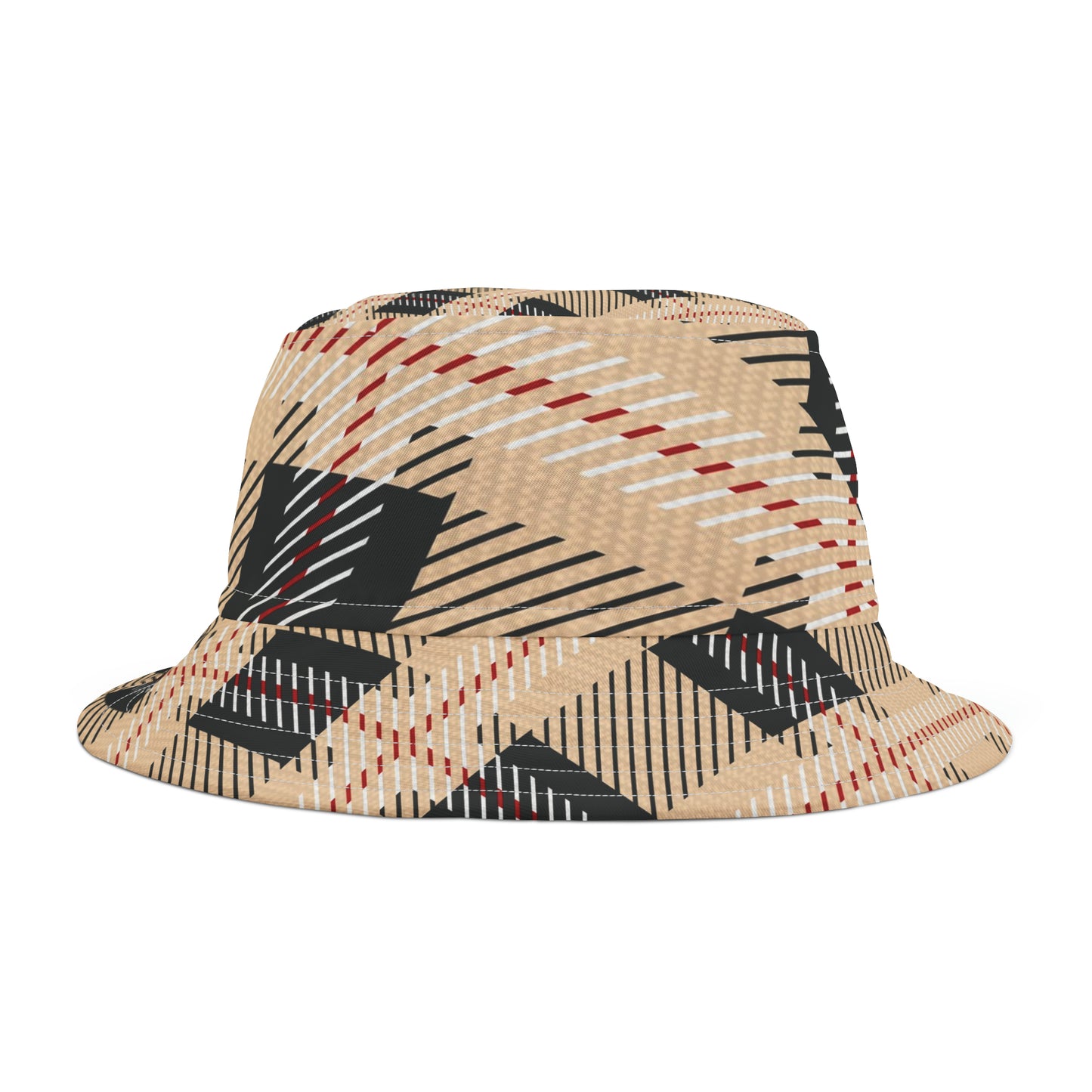 Scottish Plaid Tan-Black-Red/White Bucket Hat