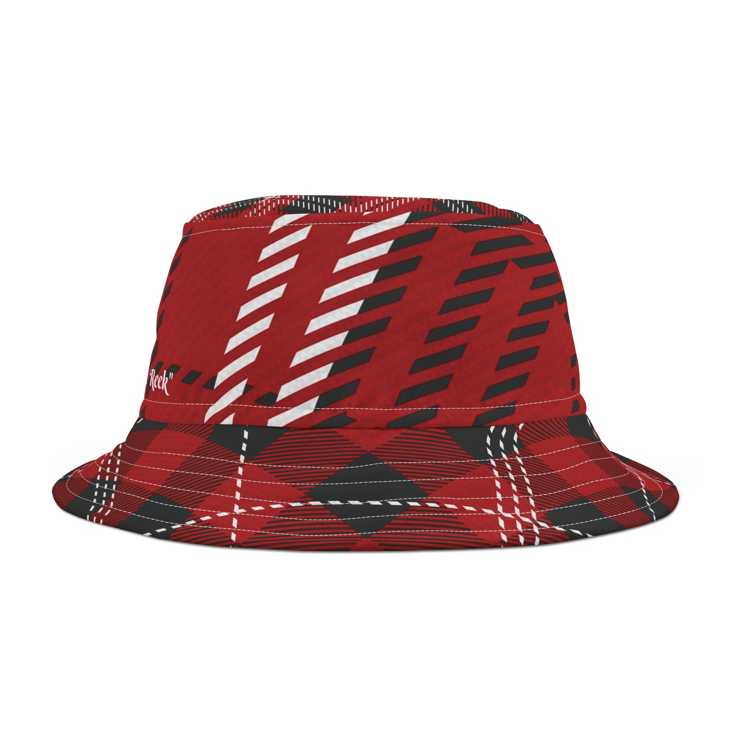 Scottish Plaid "Lang May Yer Lum Reek" *Red-Black-White Bucket Hat