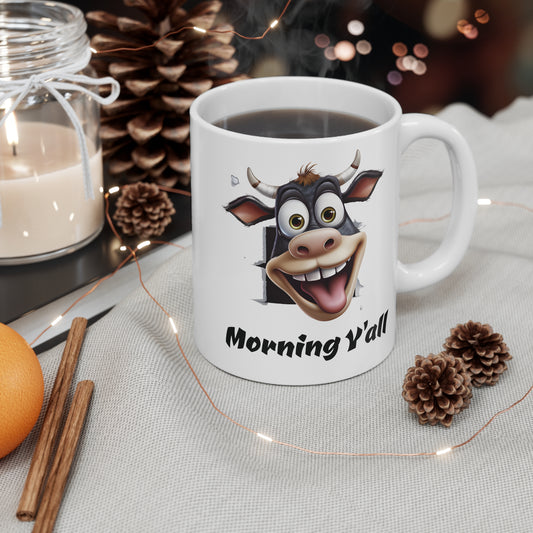 Morning Y'all Cow Coffee Mug