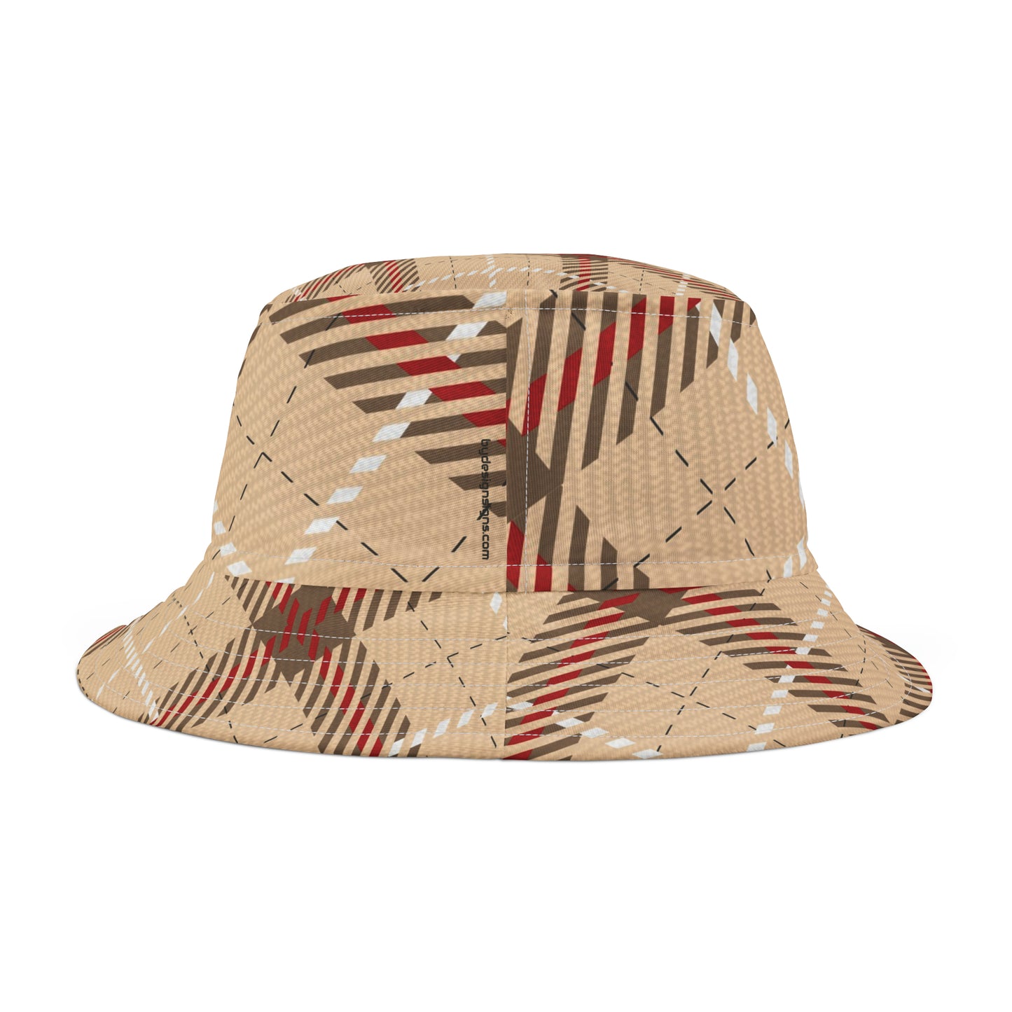 Scottish Plaid *Tan-White-Red Bucket Hat