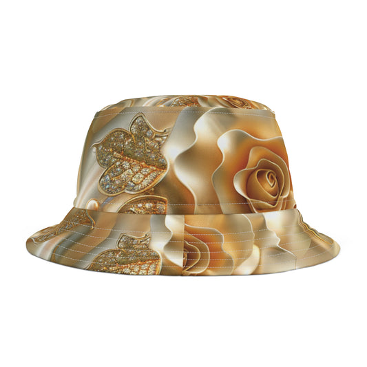 Gold Flowers & Silk Bucket Hat