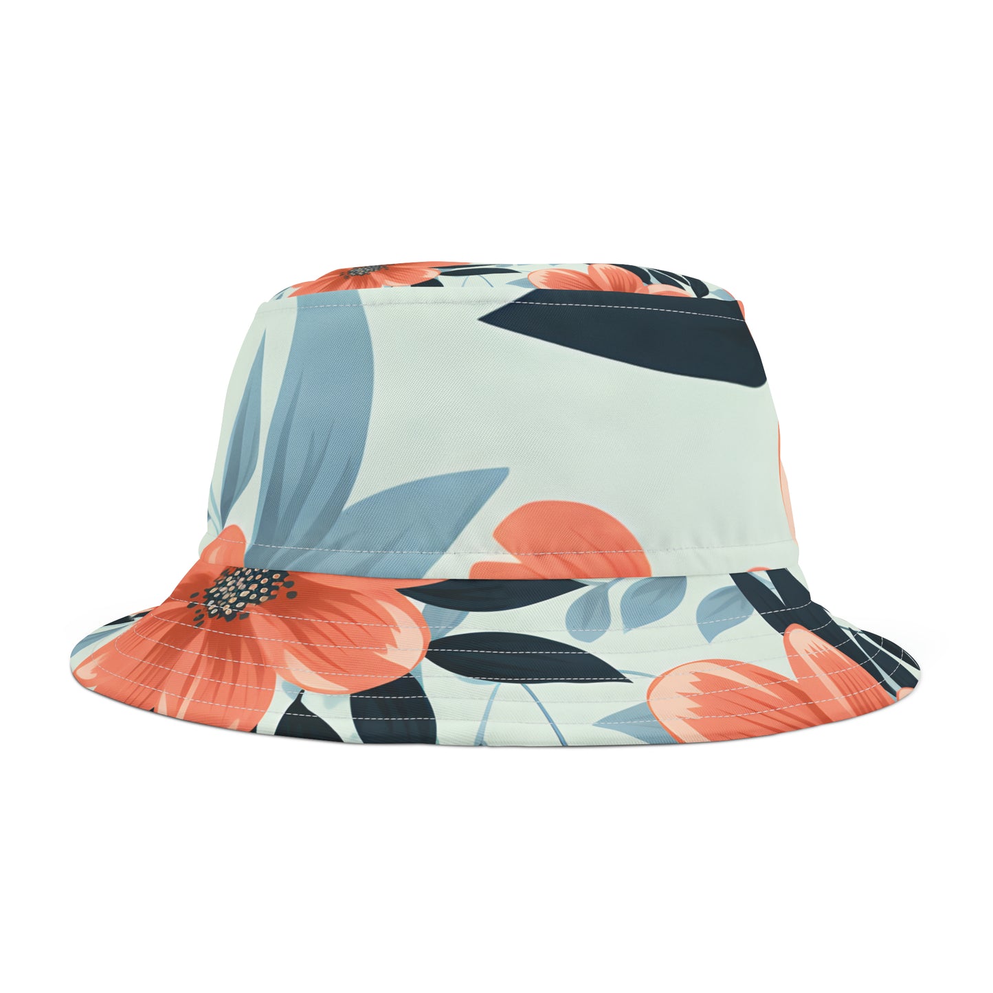 Peach Delight Flowers Bucket Hat
