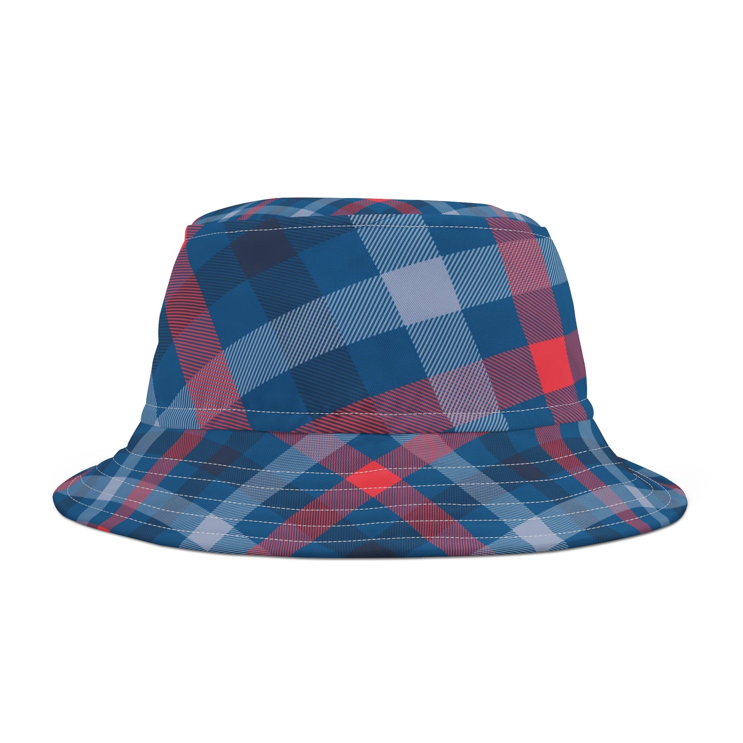 Scottish Plaid *Blue-Red-White Bucket Hat