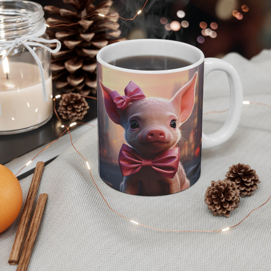 Baby Piggy with Pink Bows *Coffee Mug