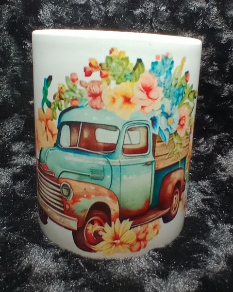 Old Country Truck with Flowers Coffee Mug 12oz #261