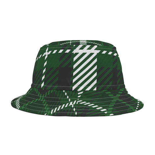 Scottish Plaid *Green-White-Black Bucket Hat