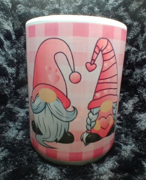 Pink Gnome Love Coffee Mug 15oz #414