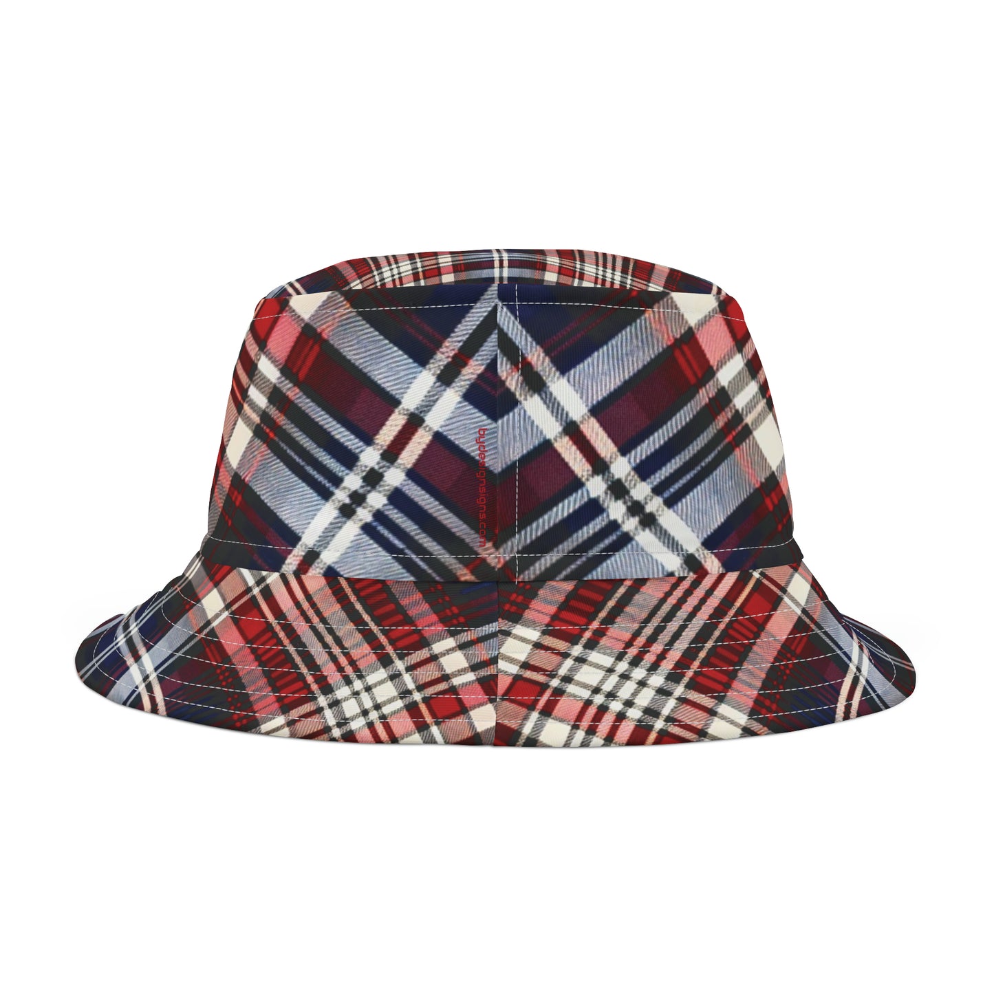 Scottish Plaid *Dark Blue-Red-White Bucket Hat