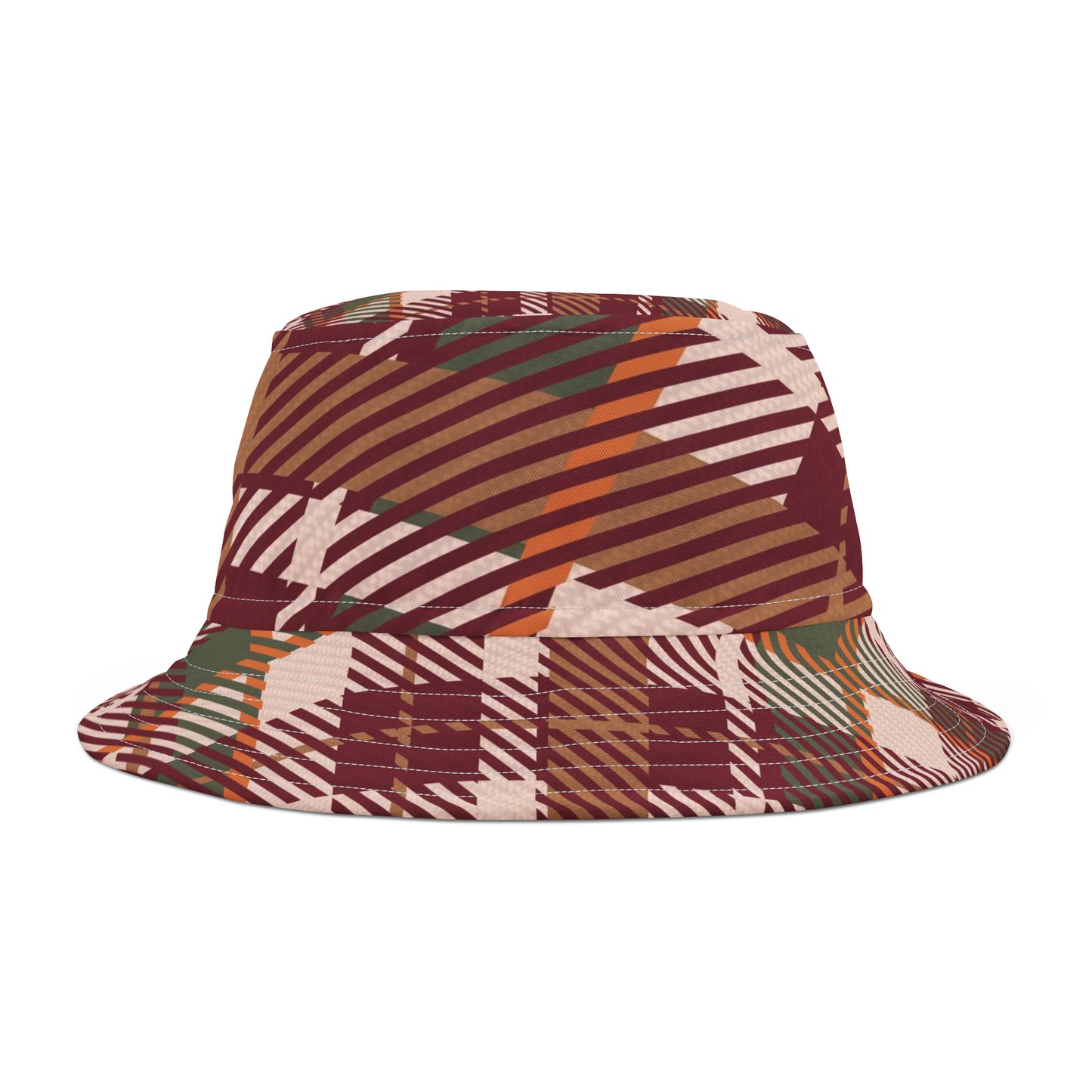 Scottish Plaid *Red-White-Brown-Green Bucket Hat