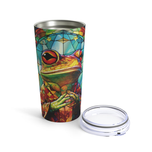 Frog in Colorful Robe Stained Glass Tumbler