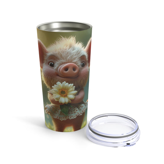 Piggy In Lace Dress with a White Flower *Tumbler