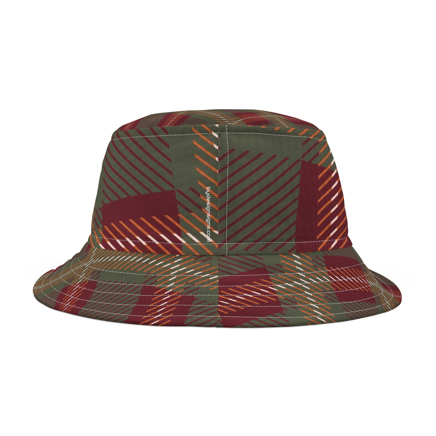 Scottish Plaid *Amy Green-Maroon-White-Gold Bucket Hat