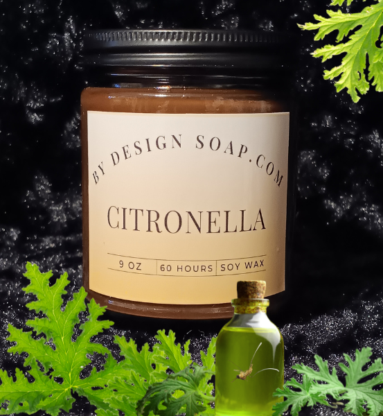 BDS Citronella *9oz Amber Jar Candle, Wood Wick