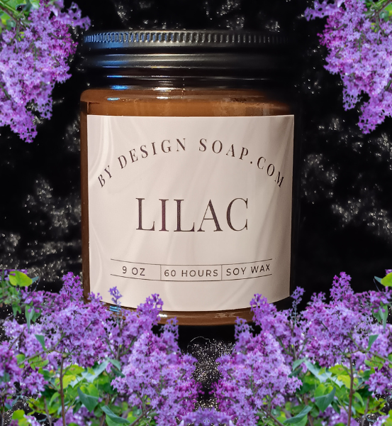 BDS Lilac *9oz Amber Jar Candle, Wood Wick