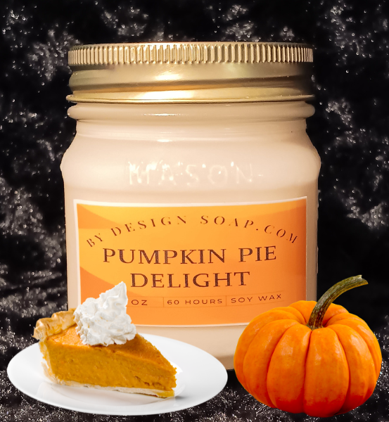 Pumpkin Pie Delight *8oz Mason Jar Candle, Wood Wick