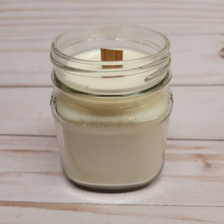 BDS Pine *8oz Mason Jar Candle, Wood Wick