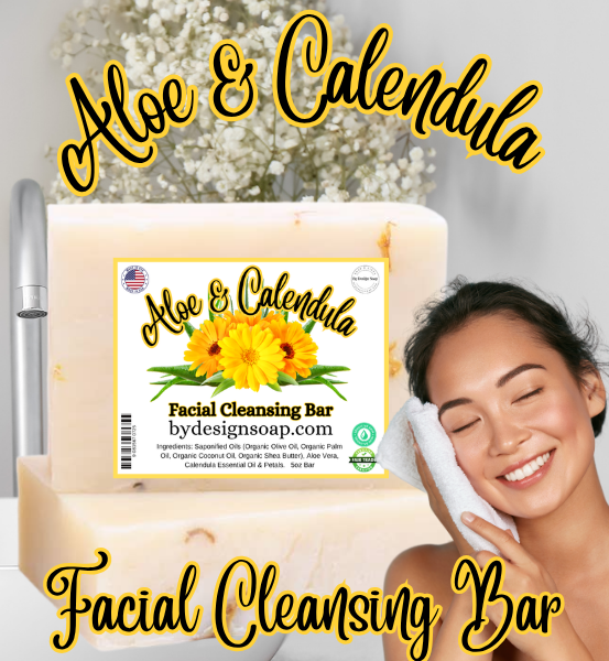 Aloe & Calendula *Handmade Natural Facial Soap (5oz Bar)