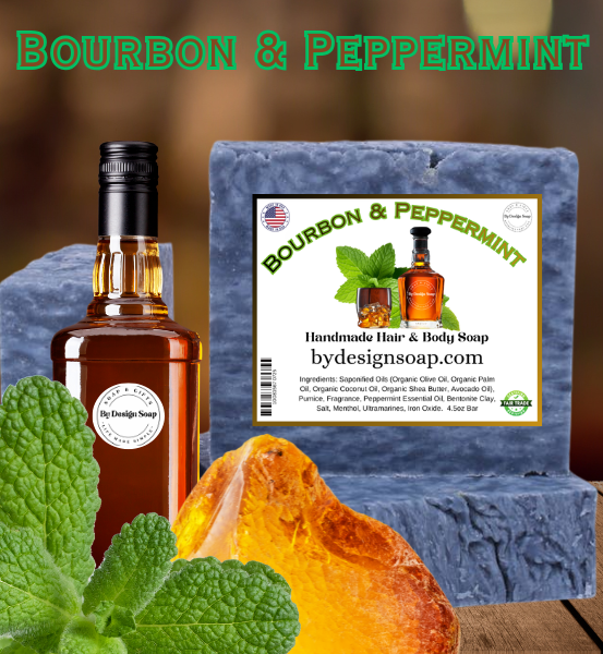 Bourbon & Peppermint *Handmade Natural Soap (4oz)