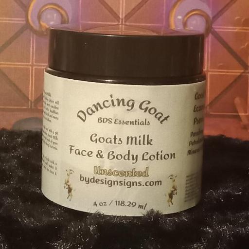 BDS Dancing Goat *Goats Milk Face & Body Lotion (5 scent options) 4oz Glass Jar