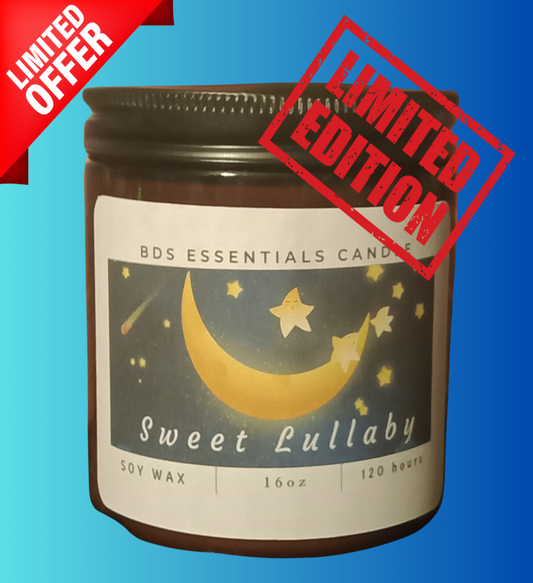 Sweet Lullaby *9oz Soy & Wax Candle, Amber Jar & Wood Wick(16oz)