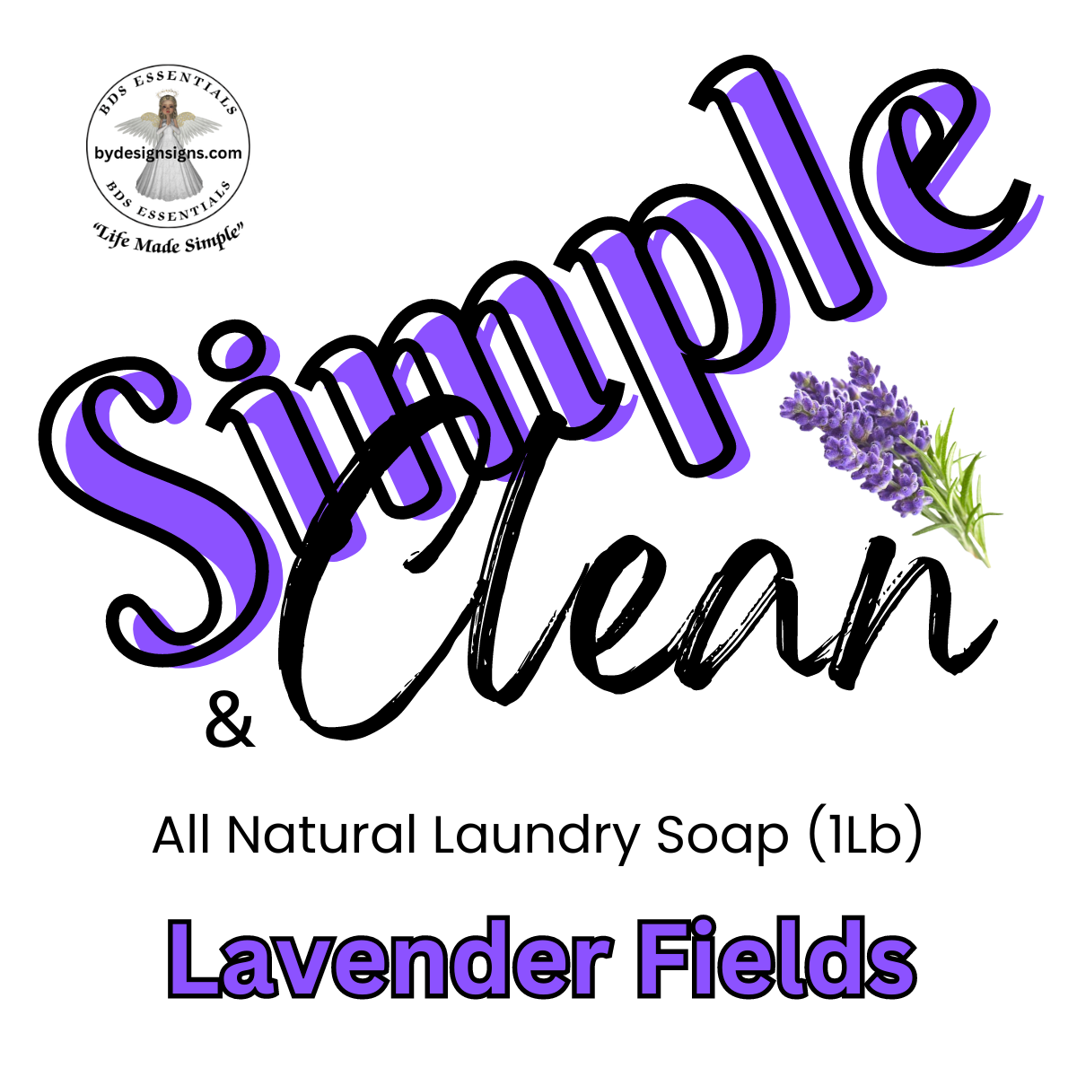 BDS All-Natural Laundry Soap *Lavender Fields (1lb) in Swing Top Wire Bale Glass Jar