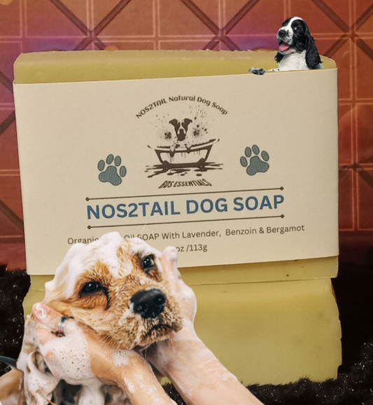 NOS2TAIL Natural Dog Soap *Handmade Shea butter & flaxseed (4oz)