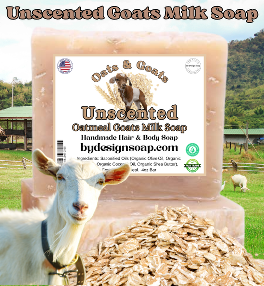 Unscented Oatmeal Goats Milk Soap *Vivid Natural Soap (4oz)