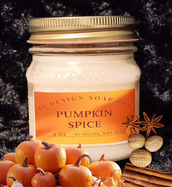 BDS Pumpkin Spice *8oz Mason Jar Candle, Wood Wick