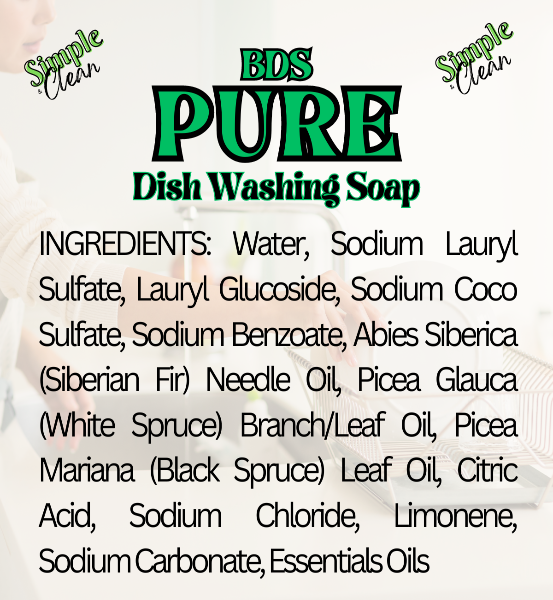 BDS PURE * Dish Washing Soap (18 or 16 fl oz) 7 Scents