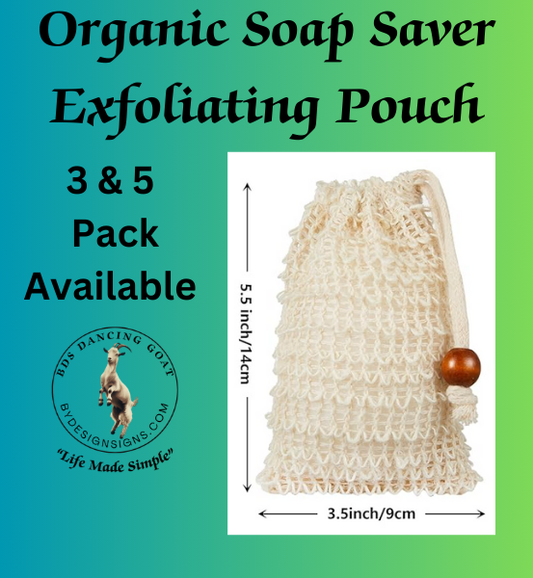 BDS Organic Soap Saver Exfoliating Pouch (Pack of 3 or 5)