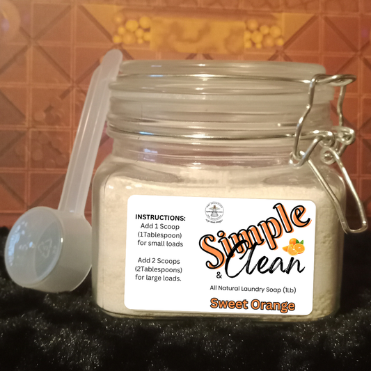 All-Natural Laundry Soap * Sweet Orange (1lb) in Swing Top Wire Bale Glass Jar