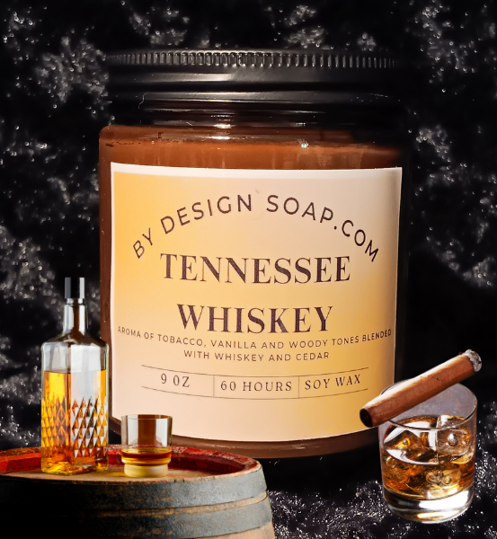 BDS Tennessee Whiskey *9oz Amber Jar Candle, Wood Wick