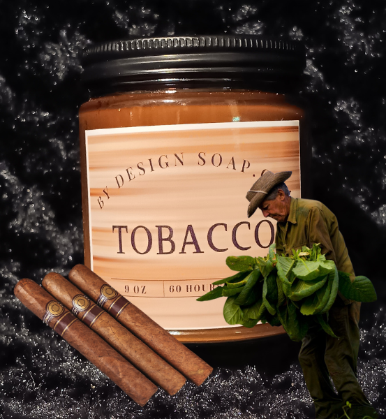 BDS Tobacco *9oz Amber Jar Candle, Wood Wick