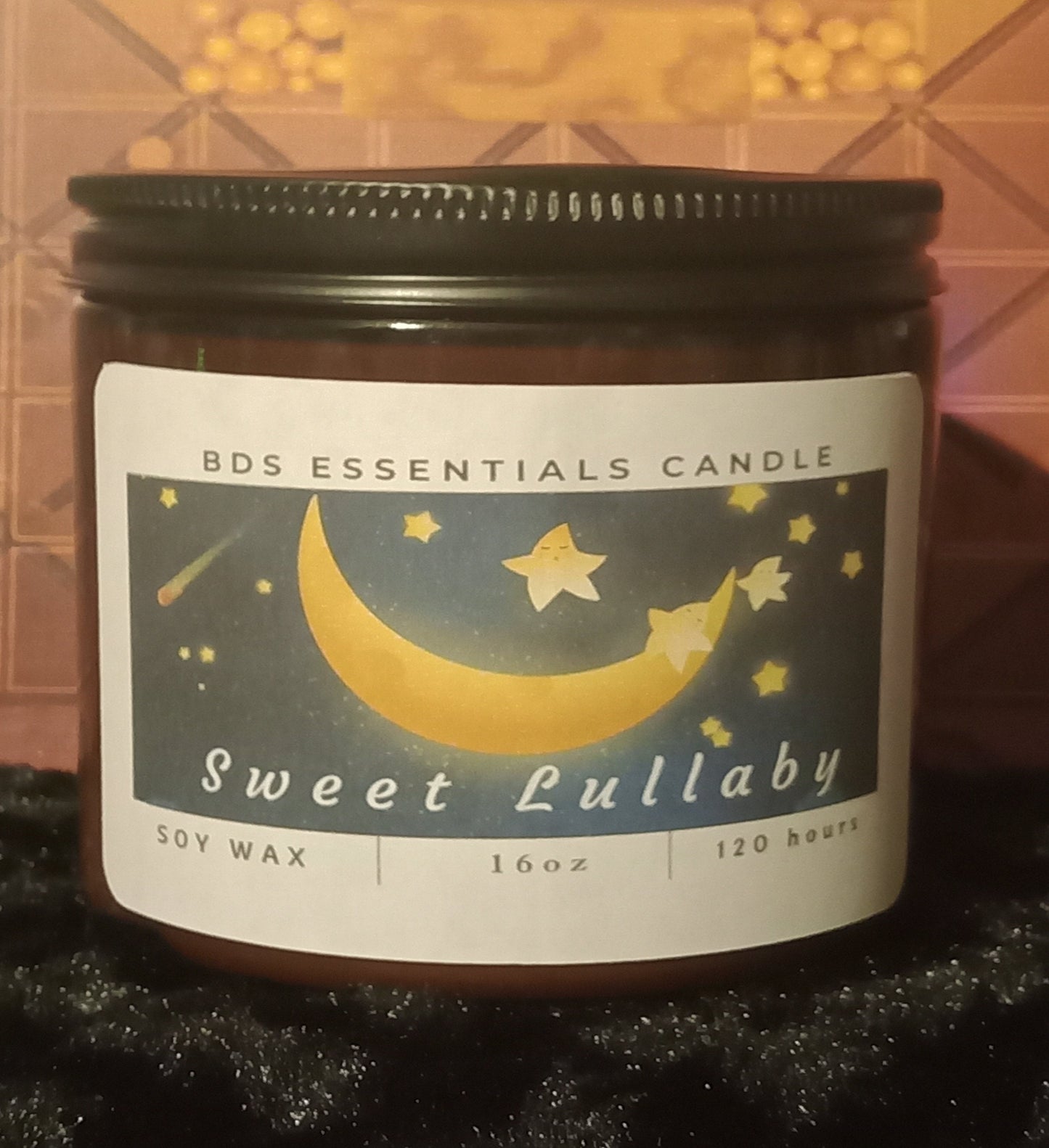 Sweet Lullaby *9oz Soy & Wax Candle, Amber Jar & Wood Wick(16oz)