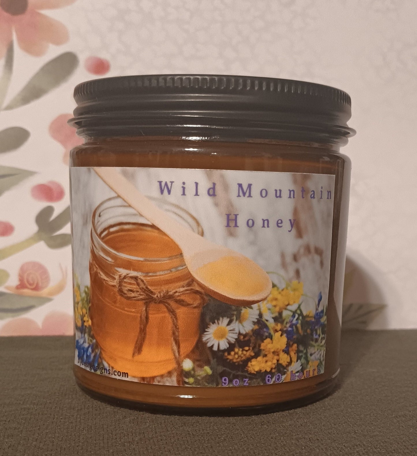 BDG Wild Mountain Honey *9oz Soy & Wax Candle, Amber Jar & Wood Wick